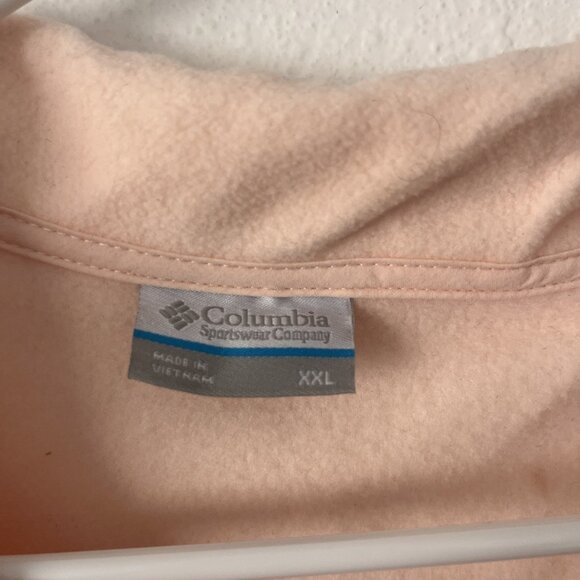 SLD 🦞🦞🦞Columbia Fleece Women Peach Pink Orange Pullover 1/4 Snap Sweatshirt XXL - Picture 3 of 5